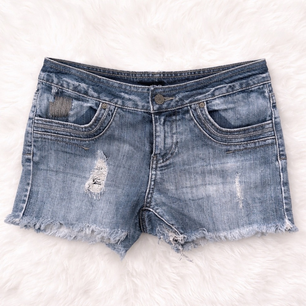 a.n.a Distressed Denim Shorts Size 4 Fits Like 2 Raw Hem Y2K Festival Casual